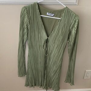 Princess Polly Olive Pleated dress